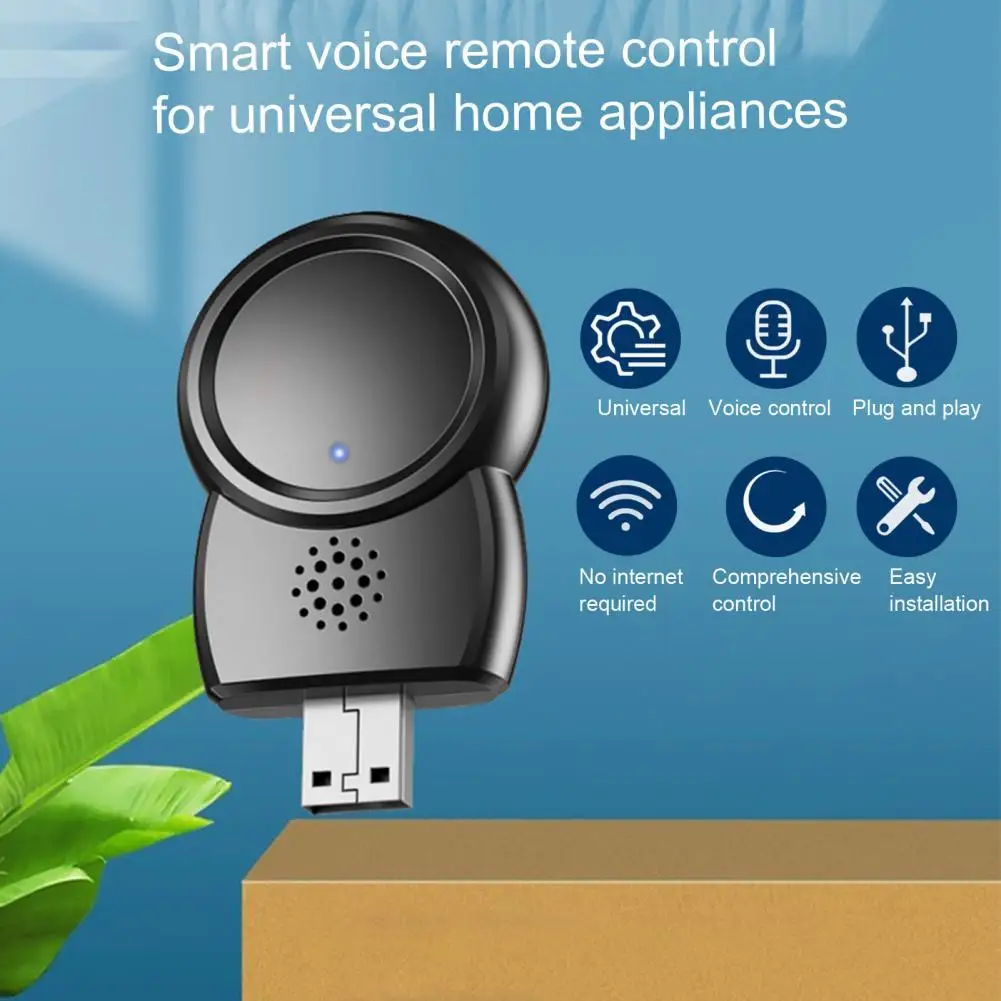 

Smart Remote Control Multifunctional Wide Applicability Mini Practical Black IR Voice Remote Control for Household Appliances