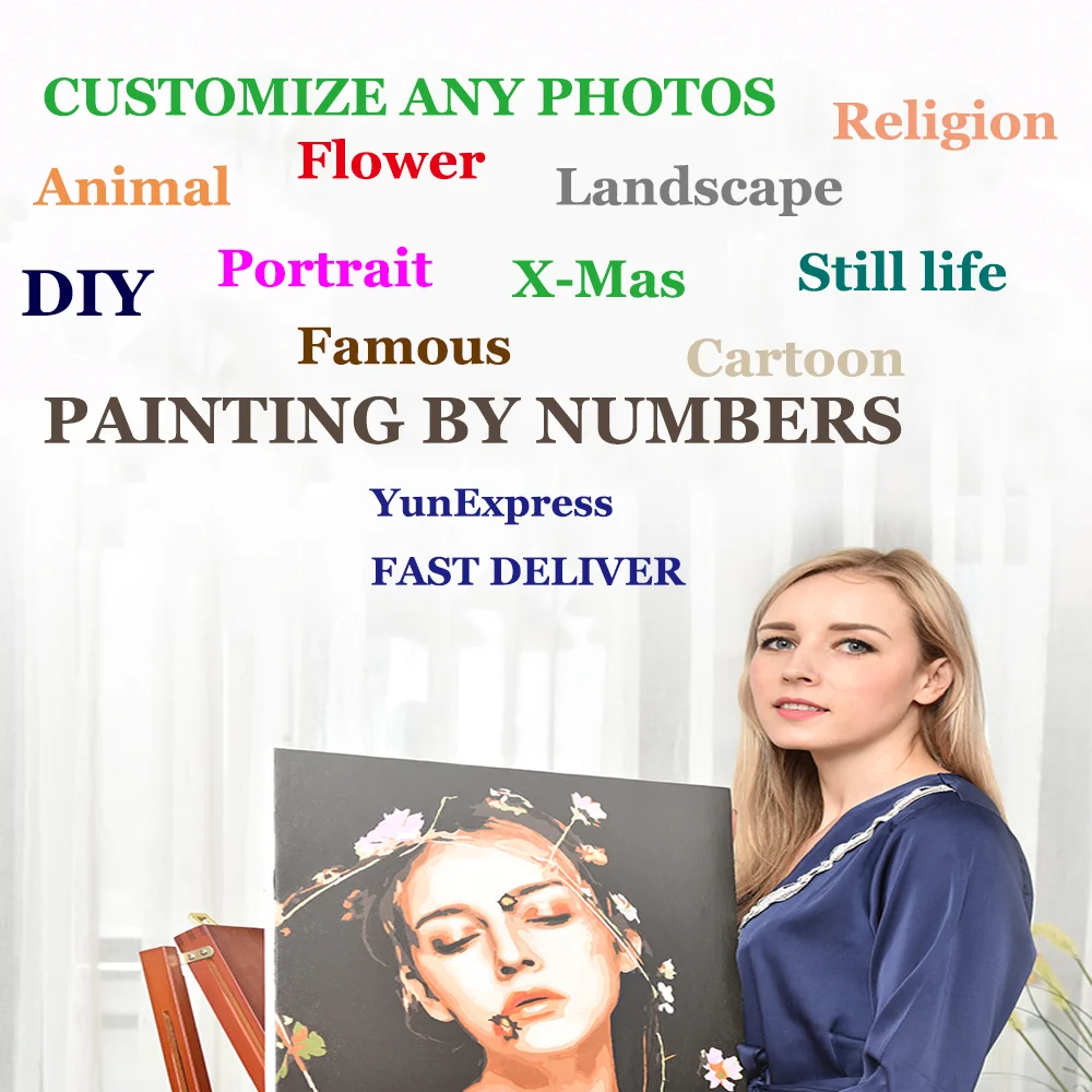 Иисус DIY картина по номерам способный преодолевать Броды для взрослых вечеря