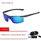 Мужские солнцезащитные очки VEITHDIA, из алюминиево-магниевого сплава с полуободковым покрытием и зеркальными поляризационными стеклами, модель 2021, 6588