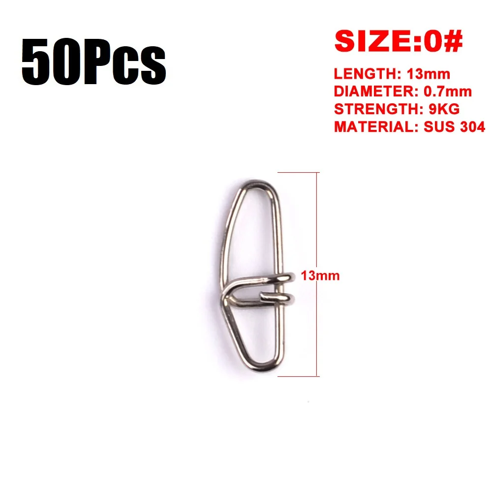 0 - 50pcs 50 шт./пакет Нержавеющая сталь разъем Быстрый защелка Замковая вертлюгом с застежкой безопасности защелки рыболовные приманки инструменты Крюк PESCA grip Swivel металла - Цвет: 0 - 50pcs
