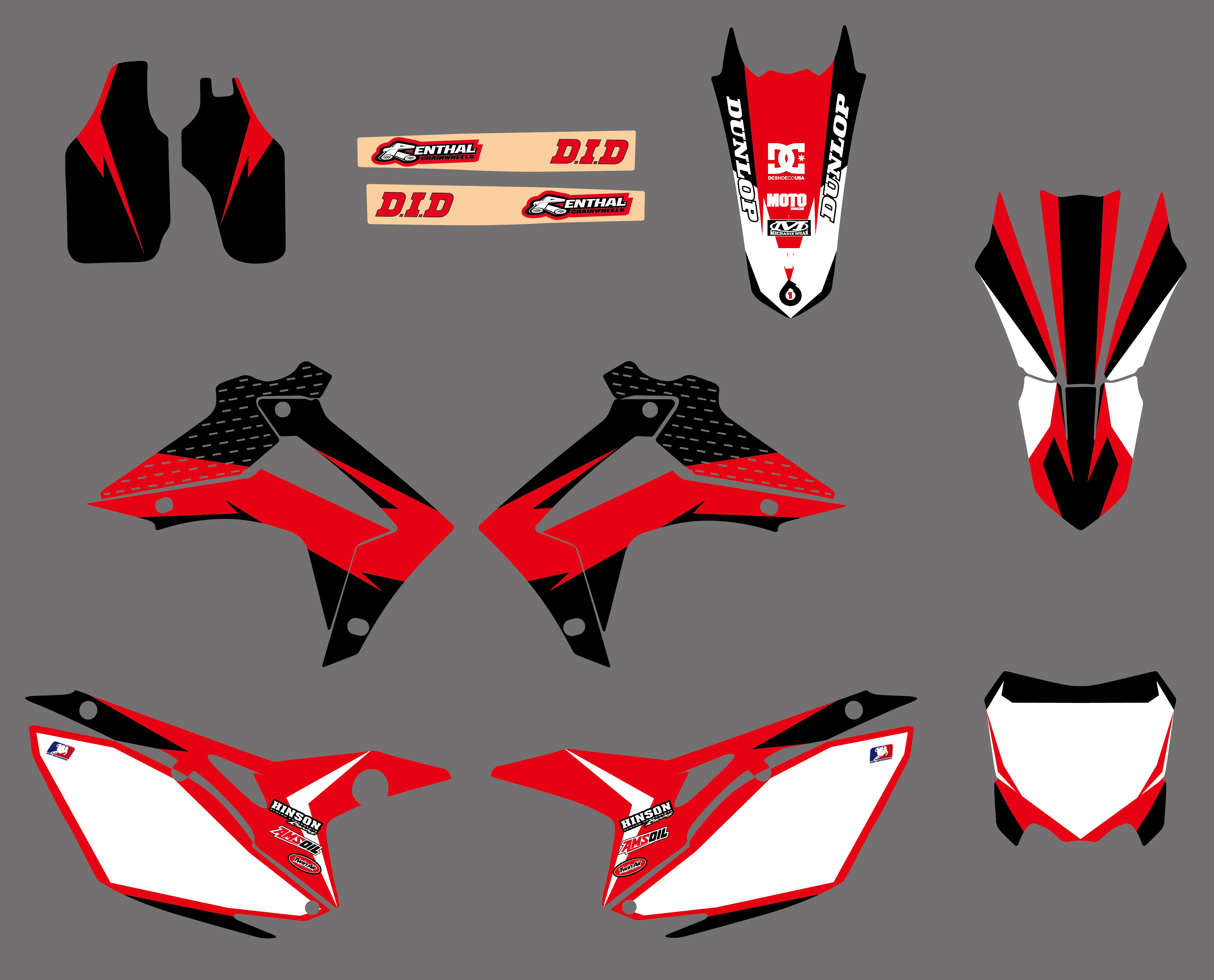Мотоцикл Стикеры графическая наклейка комплект для Honda CRF250R CRF250 2014-2017 CRF450R CRF450