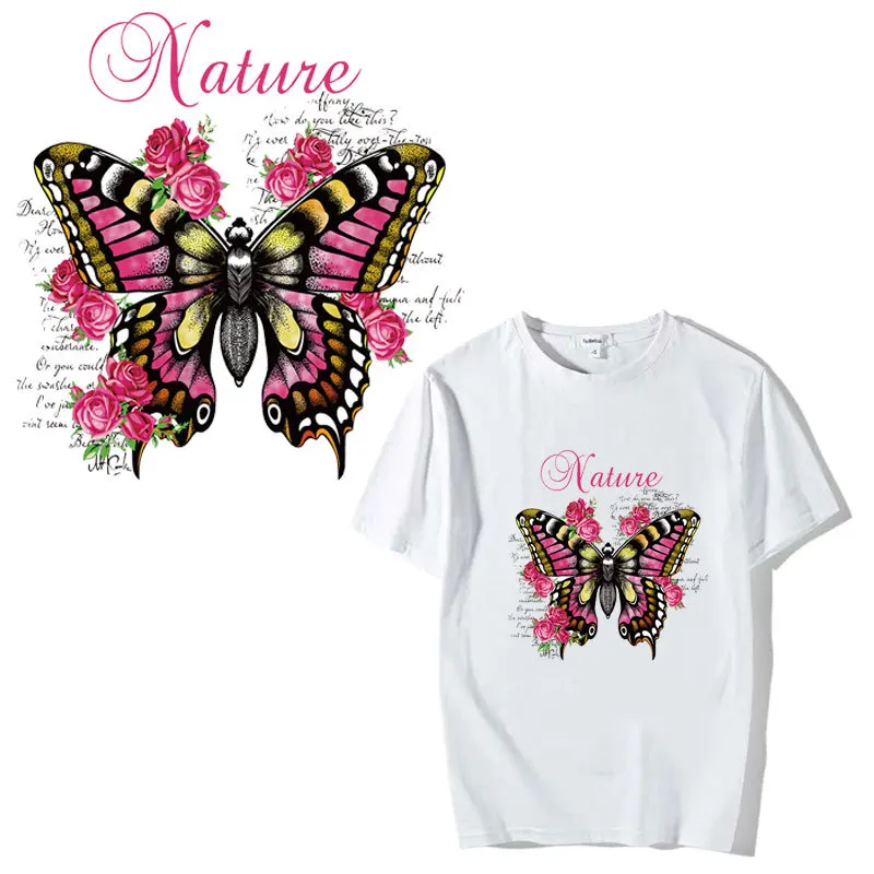 

Red Butterfly Iron On Patches, Hoodies, Heat Press, Level A, Washable, DIY, Vinyl, Angel Wings Patch, Easy Printing