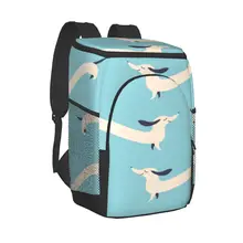 Picnic Cooler Backpack Funny Long Dachshund Dog Waterproof Thermo Bag Refrigerator Fresh Keeping Thermal Insulated Bag