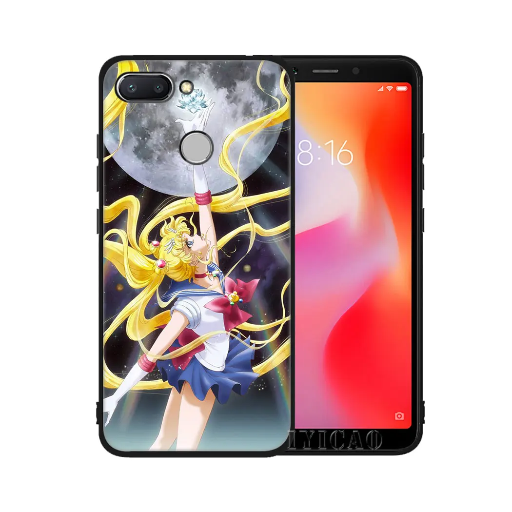 Лидер продаж Сейлор Мун прекрасный мягкий силиконовый чехол для Xiaomi Redmi Note 5 6 7 8 Pro