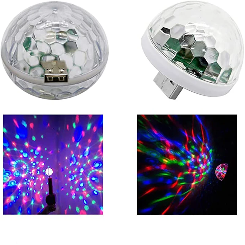 Мини USB RGB светодиодный автомобильный сценический светильник для диджея