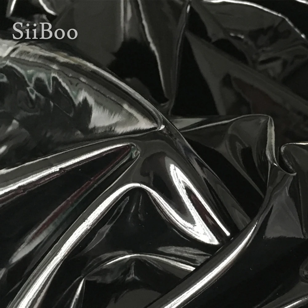 Ткань из искусственной кожи блестящая черная белая красная с блестящим узором