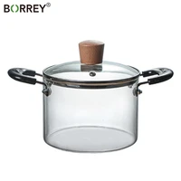 borrey household heat resistant glass soup porridge pot glass bowl korean soup pot health pot breakfast milk instant noodle bowl