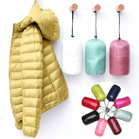 Пуховик женский осенне-зимний, 2020, весенние куртки для Теплая стеганая парка женская и легкая 2021 Женская Сверхлегкая с капюшоном