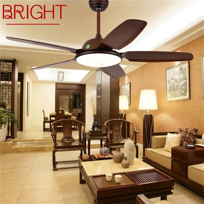 

BRIGHT Modern Ceiling Fan With Lamp Kit With Remote Control 3 Colors LED Fan Light for Home Dining Room Bedroom Living Room