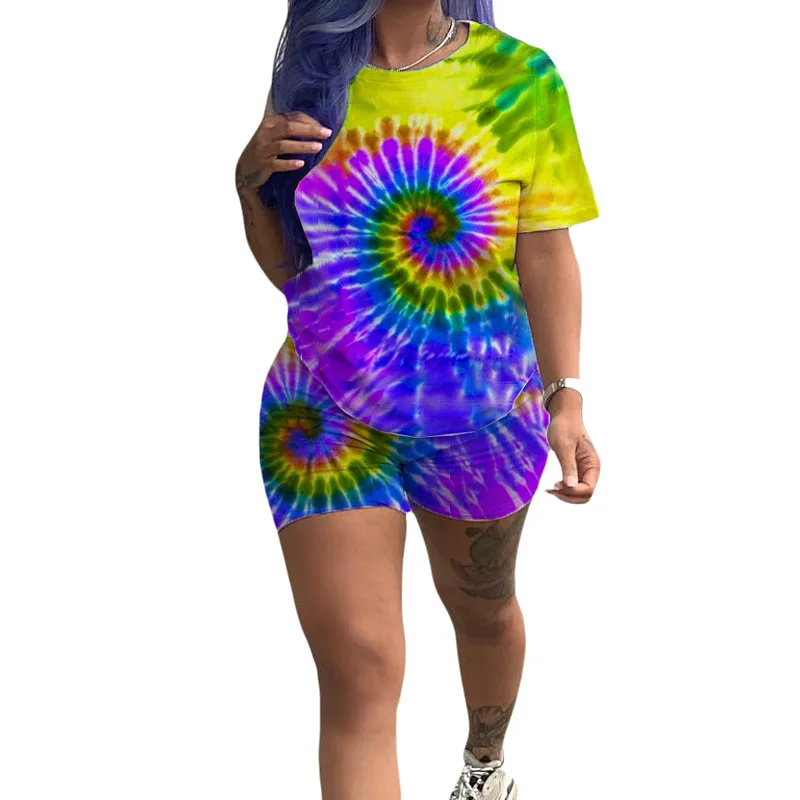 Женский новый летний черный с дырками галстук краситель 3d принт короткий рукав o