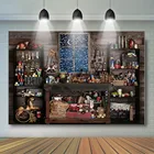Фоны для фотографирования с изображением рождественского магазина снежного окна деревянного сада механических инструментов из полиэстера или виниловой ткани компьютерная печать