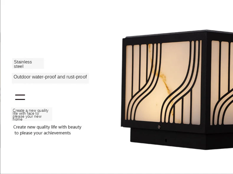 

Outdoor LED Solar Pillar Lamp New Chinese Style Waterproof Villa Courtyard Gate Wall Pillar Lamp