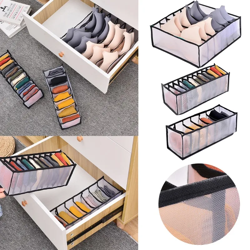 

Underwear Storage Box Foldable Drawer Closet Organizer Compartment Dormitory Cabinet Drawer Divider Organizers Socks Storage Box