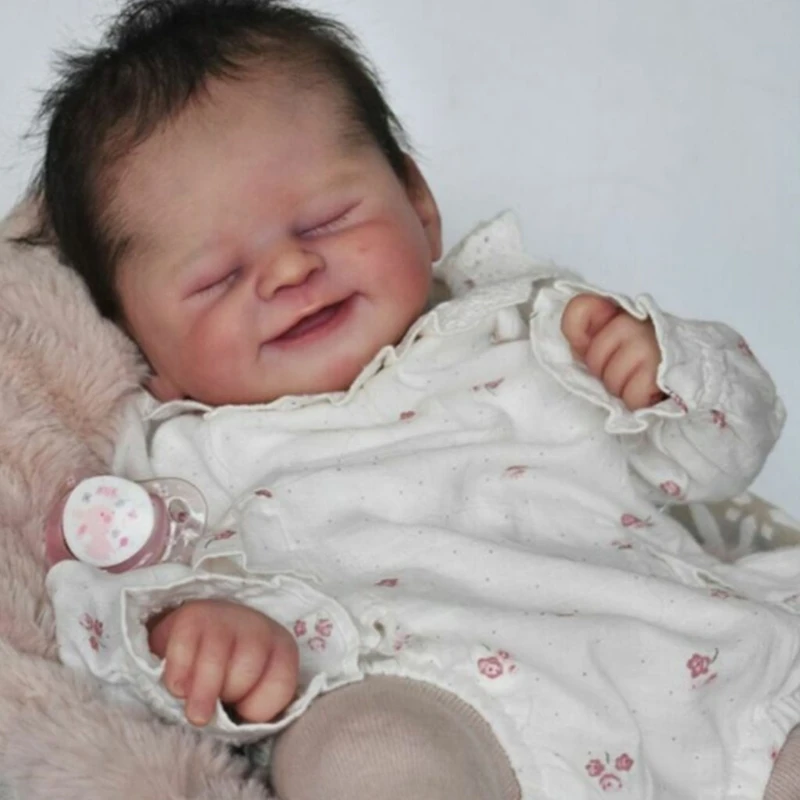 

Реалистичная кукла в комплекте, 21 дюйм, необработанный незакрашенный новорожденный улыбающийся ребенок, реалистичное тело, мягкие винилов...