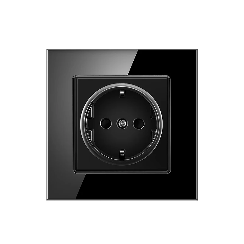 

86 Type Wall Electrical Socket German Standard Crystal Glass Panel Wall EU Socket Power Outlet AC110-250V 16A