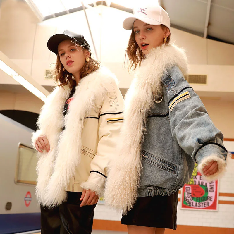 2020 зимние джинсовые пуховики с блестками модные шерстяные женские пальто