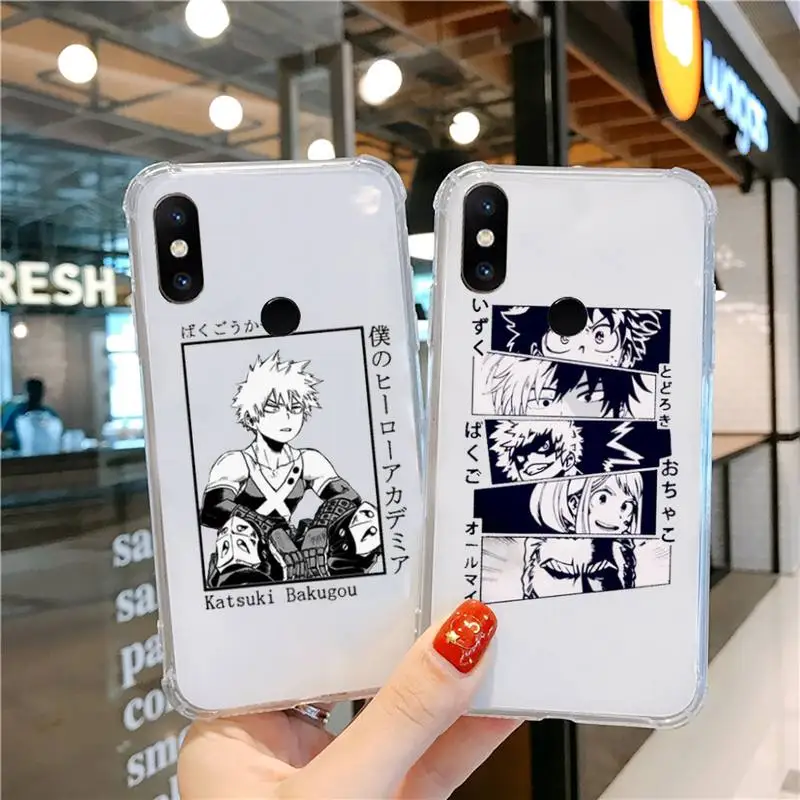 

My hero academia boku Phone Case Transparent For Xiaomi CC 9 11 MAX3 Mix3 MIX2 6X 8 5x 10S 11 10 X SE lite Pro