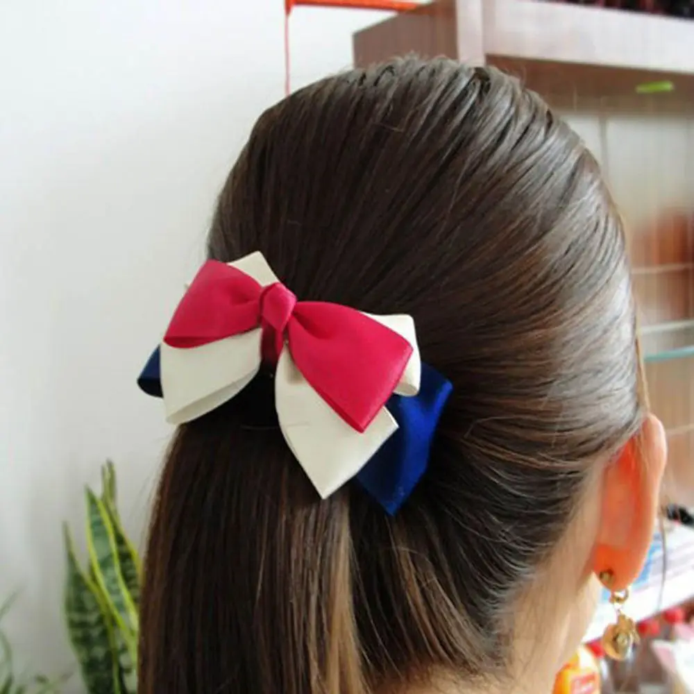 Корейский Сладкий бант заколки для волос девочек темно синий стиль мульти