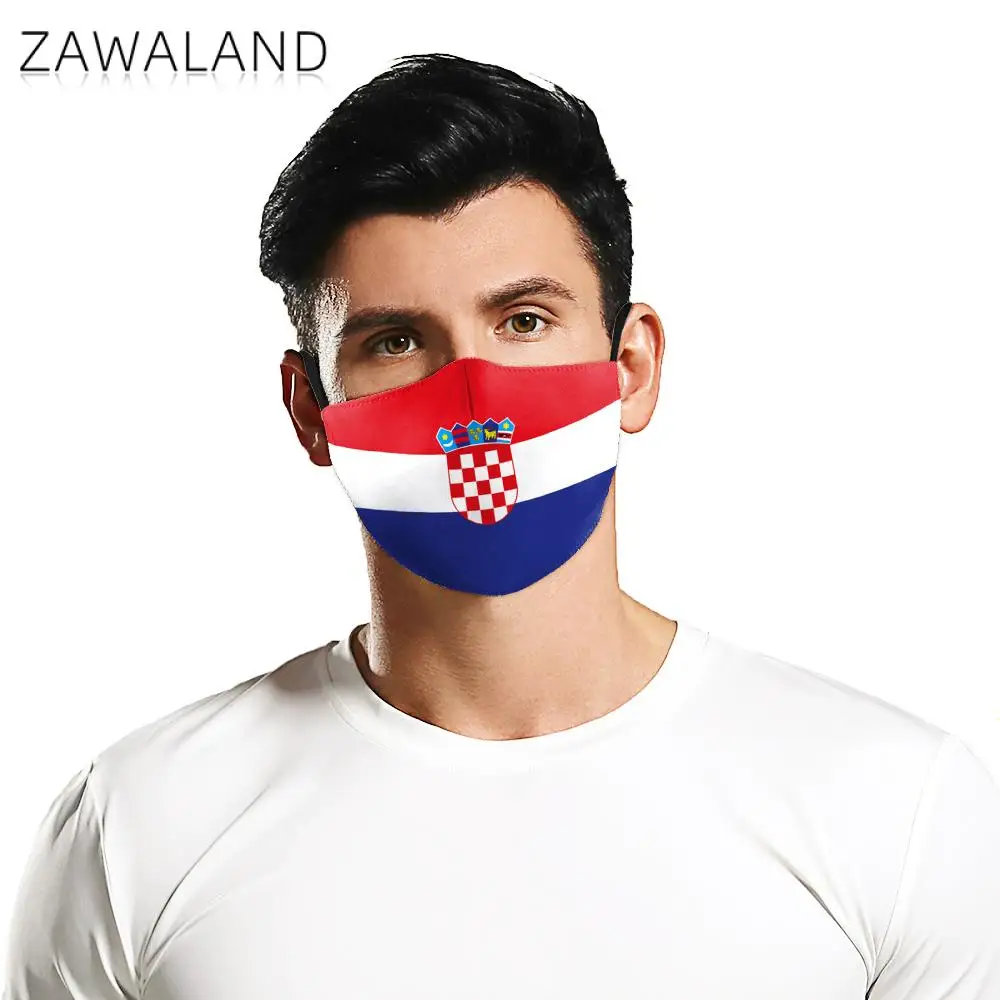 

Zawaland Croatia Printed Mask Euro 2021 Football Cup Country Flag Face Mouth Masks Adjustable Filter Mouth Cap for Kid Adult