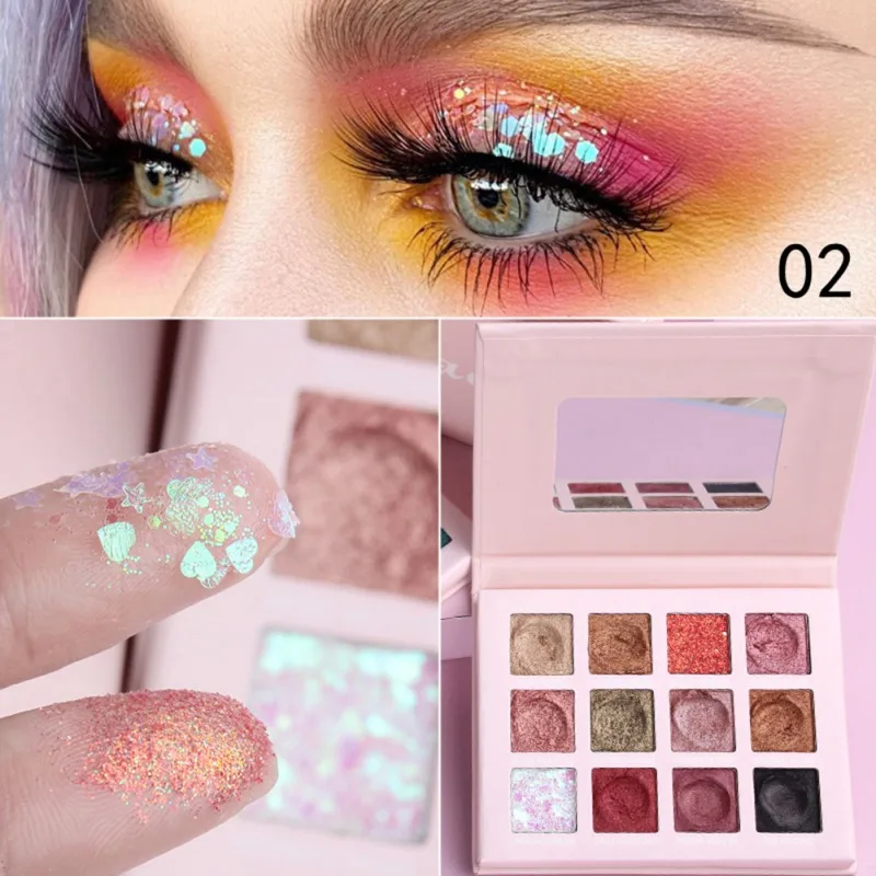 Блестящая матовая палитра теней для век макияж блестящий пигмент дымчатые тени