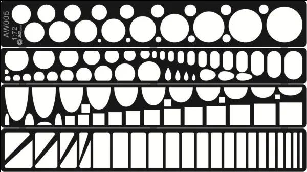 

AW005 1/72 Stainless Steel Model Tools Scribing Templates For Aircraft