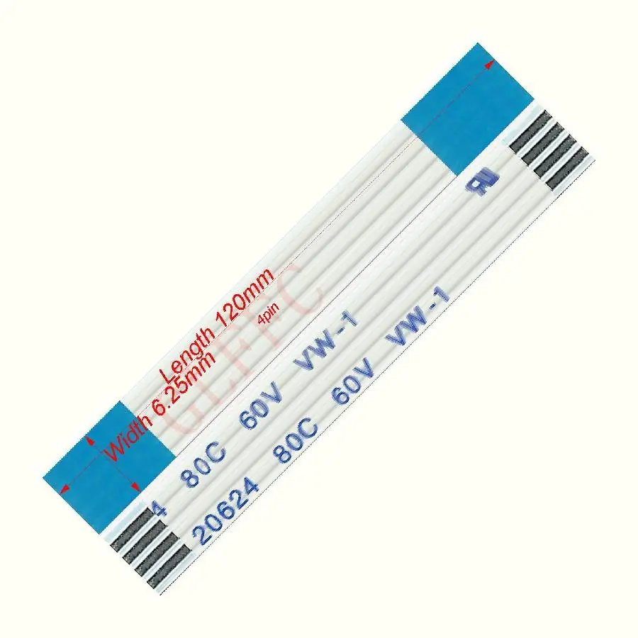 7pin 1 25 шаг 100 мм 4500 A Тип Гибкий плоский кабель FFC awm 20624 ROHS для TTL LCD DVD