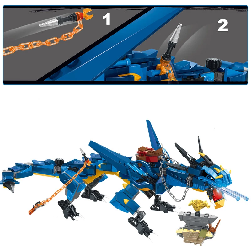Синий мех Дракон рыцарь строительные блоки ninjagoo Кирпичи DIY Модель Фигурки