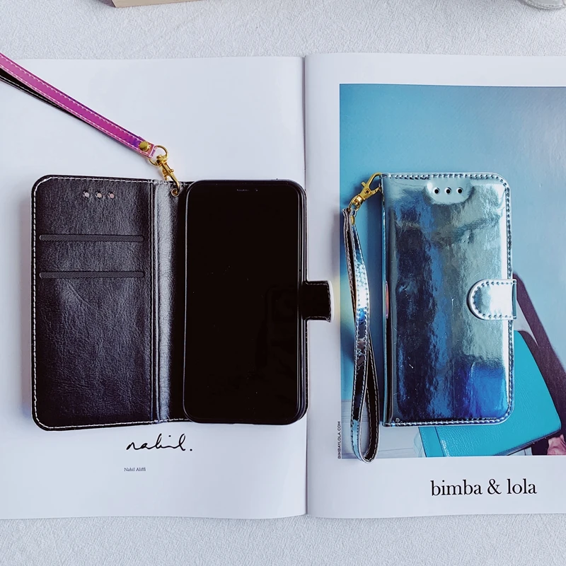 Голографический флип кошелек мягкий кожаный чехол из ТПУ для Samsung Galaxy S8 S9 S10 S10e S20