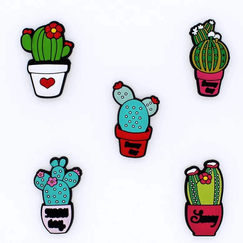 

5pcs/set Hot Cactus PVC Flatback Crafts Scrapbook Cabochon DIY Hair Bows Center Accessories Fit Keychain Phone Case Decoration