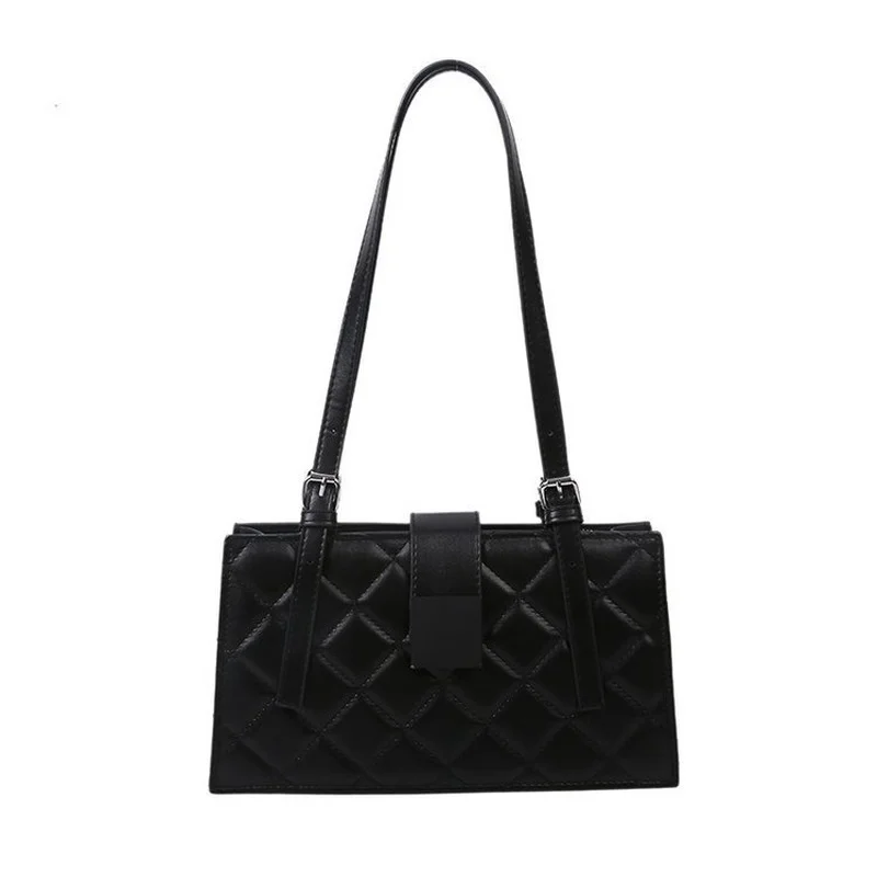 

Shoulder Bags Women Bow Diamond Lattice Underarm Retro Handbags Females OL Elegant Fashion High Street PU Ins All-match French