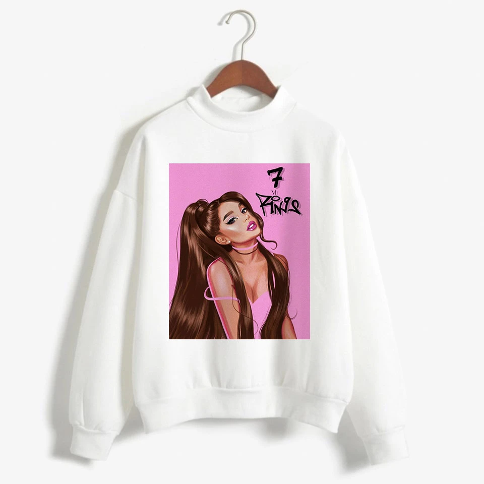 Новая Толстовка Ariana Grande, одежда, 7 колец, женские толстовки, негабаритная уличная одежда с капюшоном, Женская печать, капюшон Highstreet - Цвет: 4002
