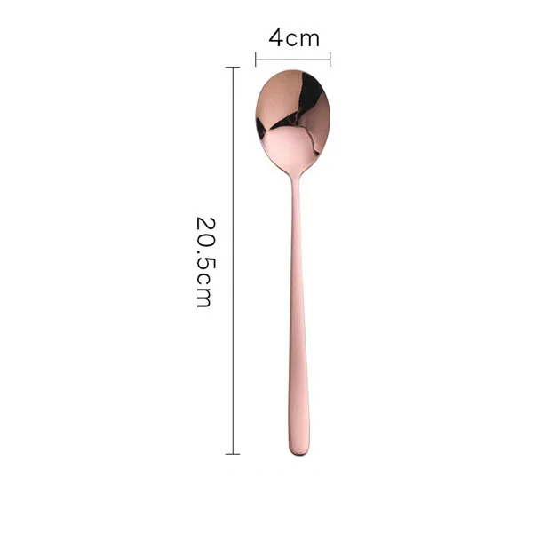 rose gold spoon 304 ложка из нержавеющей стали, вилка, серебряное розовое золото, прочный Кофе Торт десертное мороженое, фруктовая вилка, ложки, столовая посуда все для праздника - Цвет: rose gold spoon