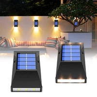 solar lights outdoor led light control sensor waterproof for deck fence post door yard and garage pathway porch garden wall lamp