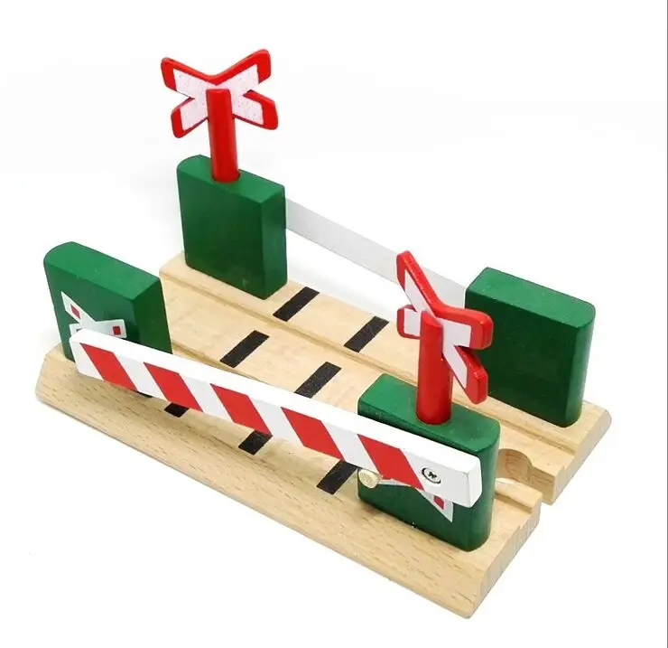 

Christmas Railroad crossing B Wooden Train Scene Track Accessories fit for BRIO Toy Car Truck Locomotive Engine Railway Toys