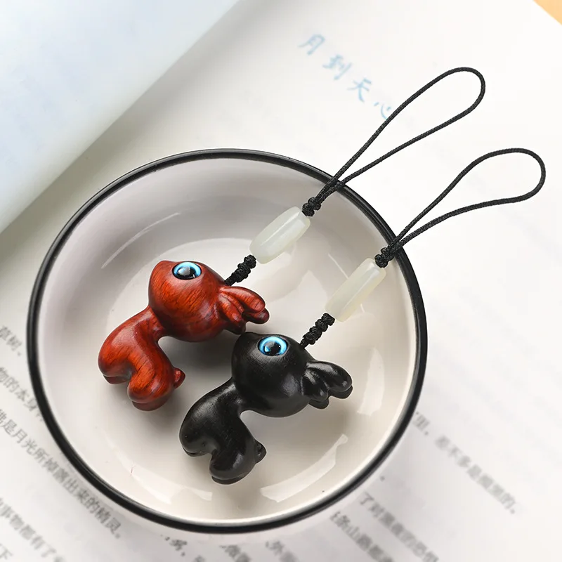 

Green Sandalwood Ebony Wood Carving Keychain Ebony Handmade Lucky Deer Animal Creative Wooden Small Crafts Log Ornaments
