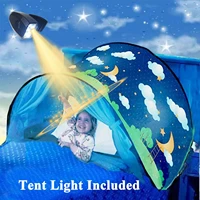 summer kids dream bed mosquito tents with light storage pocket children night sleeping foldable pop up mattress tent playhouse