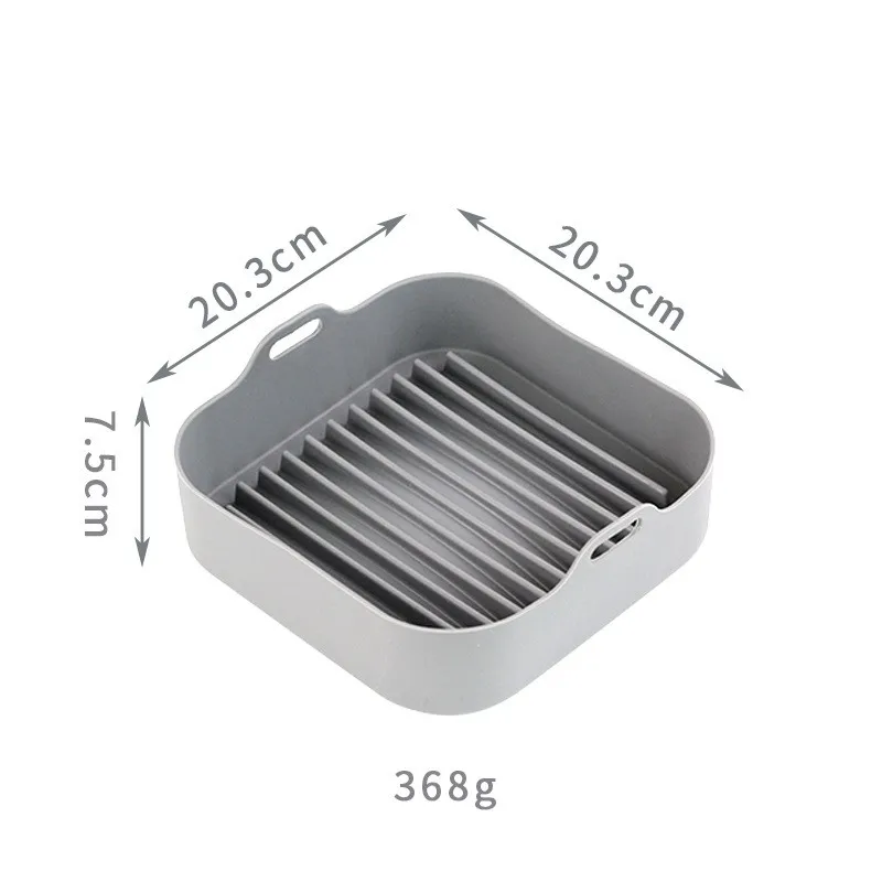 

1x Square Fryer Accessories Baking Tool Tray Silicone Pan Replacement Liners Microwave Basket Mat Environmental Protection