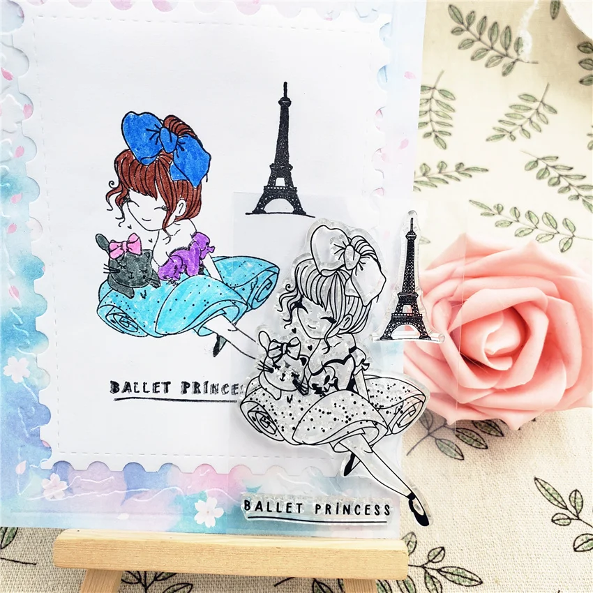 Hot 6*9cm ballerina Transparent Clear Stamps / Silicone Seals Roller Stamp for DIY scrapbooking photo album/Card Making | Дом и сад