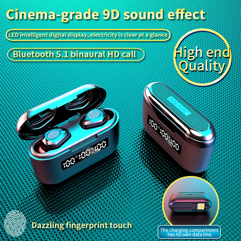 Tws-стереонаушники G40 с поддержкой Bluetooth V5.1 и зарядным футляром на 3500 мА · ч |