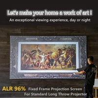 plutussa 4k black diamond folding wall fixed frame projector display screen for all lcd dlp mini projector projection