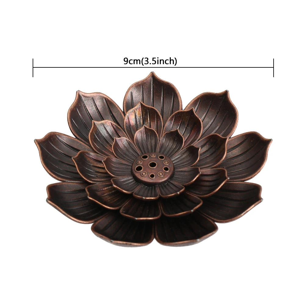 

Alloy Incense Burner Stick Holder Buddhism Lotus Line Incense plate Sandalwood Coil Base Temples Yoga Studios Home Decoration