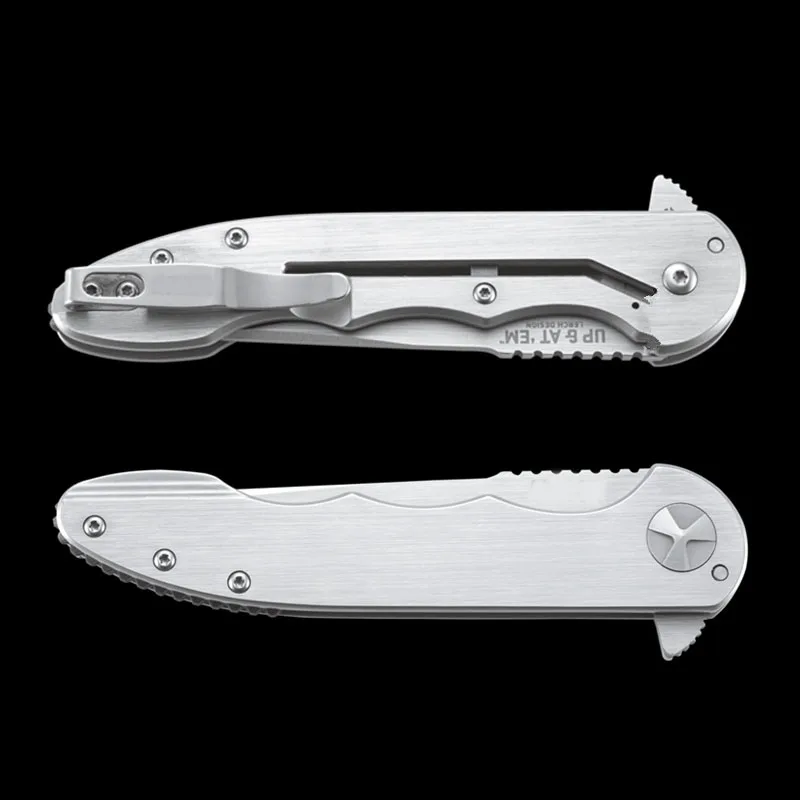 OEM Качество 7076 EDC Складной нож ручка из нержавеющей стали с 8cr13mov стальным лезвием Карманный Походный рыболовный нож Инструменты