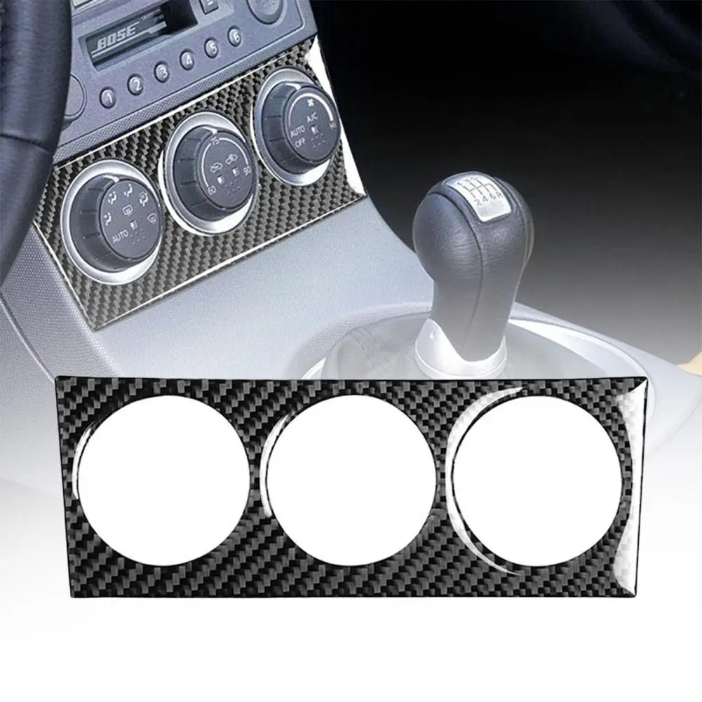 

Car Moulding Decoration Flexible Carbon Fiber Universal Car Air Conditioning Knob Panel Stickers For Nissan 350Z 2003-2009