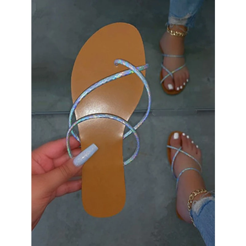 

Summer Women's Slippers New Fashion Flat Bottom Flip-flops Open Toes Outdoor Beach Woman Sandals Roman Style Plus Size Shoes