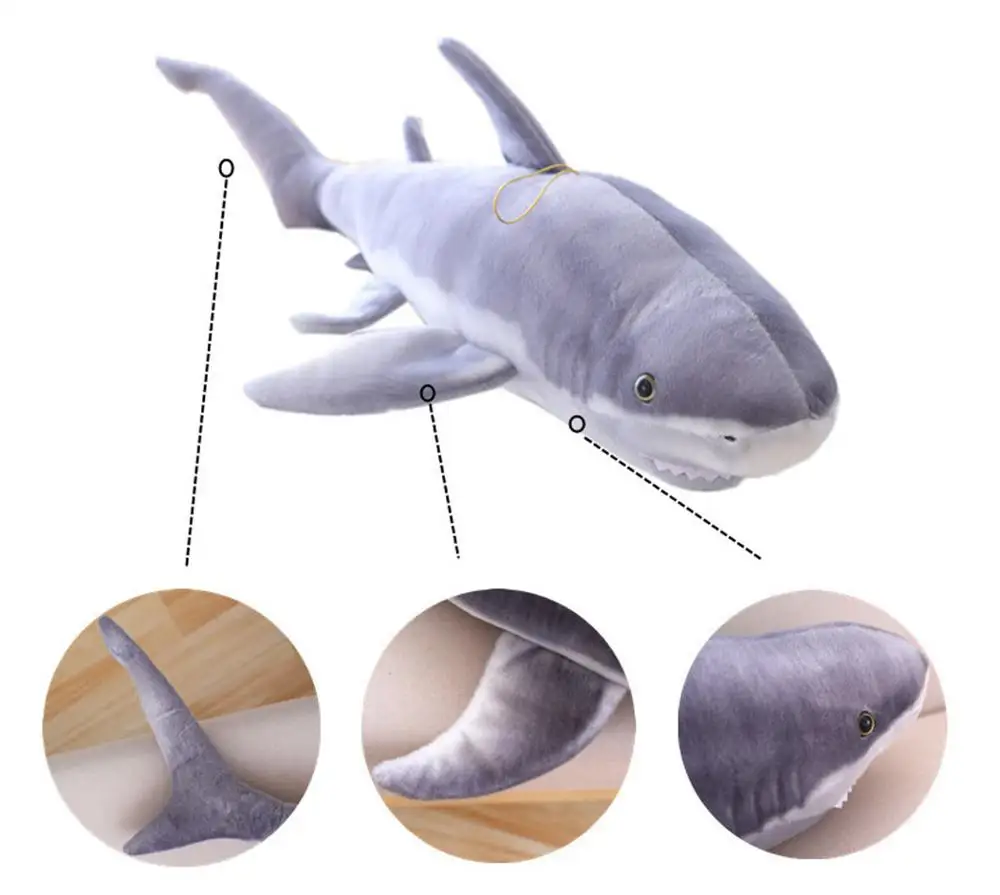 Giant Huge Life Size Shark Stuffed Marine Animals Toys Soft Plush Great | Игрушки и хобби