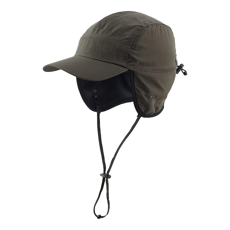 Waterproof Winter Hats Warm Polyester Lined Earflaps Baseball Cap