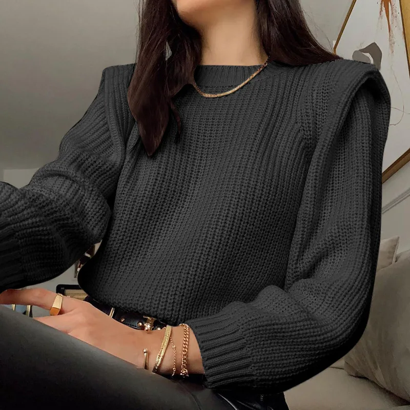 

Fashion Sexy Women Knitted Sweater Solid Autumn O-Neck Long Sleeve Slim All Matching Sweater For Streetwear Party Wear Newest