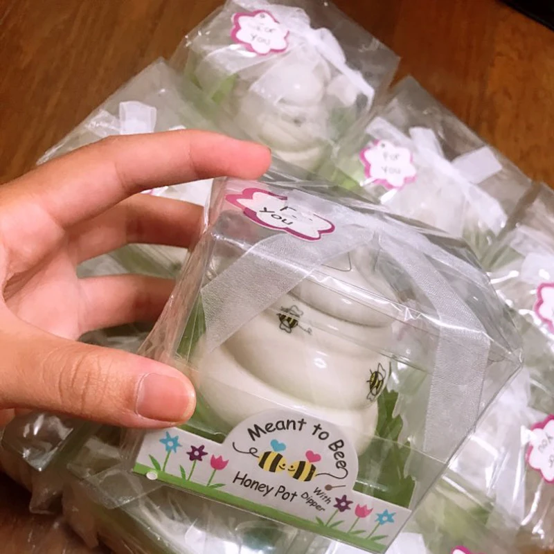 24 шт./заказ свой собственный текст любой язык керамический Горшочек для меда