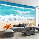 Фотобумага 3D на заказ, настенная Водонепроницаемая фотобумага с рисунком морской песчаной звезды, морской звезды, ракушки, гостиной, спальни, ванной