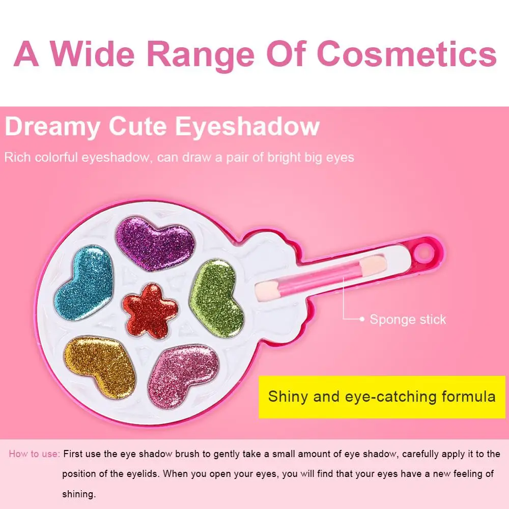 Safety Kid Girls Makeup box Pretend Play Make Up Toy Non-toxic Kit for Dressing Cosmetic Travel Box Beauty Toys | Игрушки и хобби